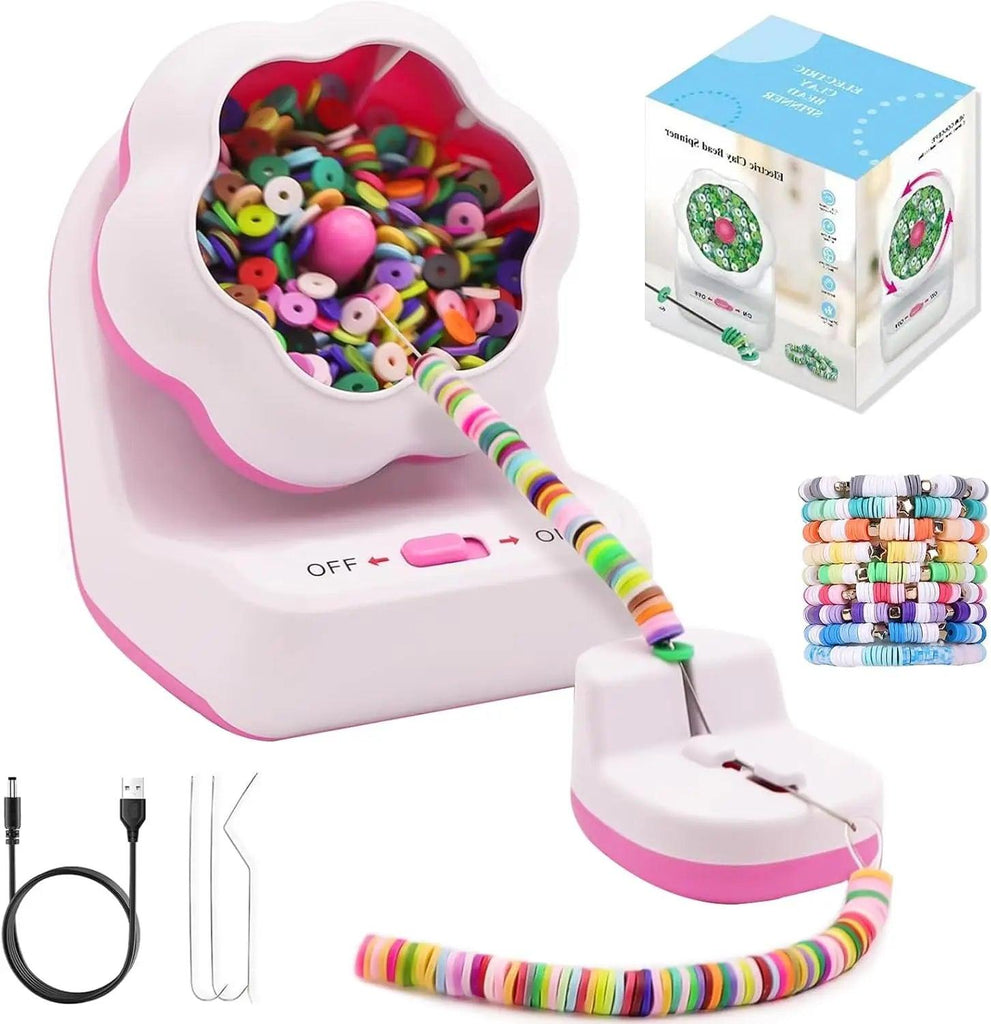 Electric Automatic Bead Machine For Jewelry Making Bead Spinner Kit with 3 Pins DIY Necklaces Bracelets Manual Bead Tool