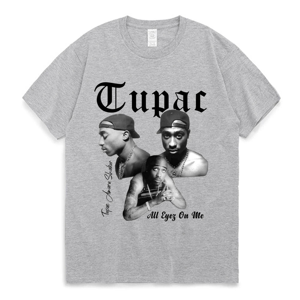 Rapper Tupac 2Pac Men's Cotton T-Shirt High Quality Oversized Hip Hop Streetwear