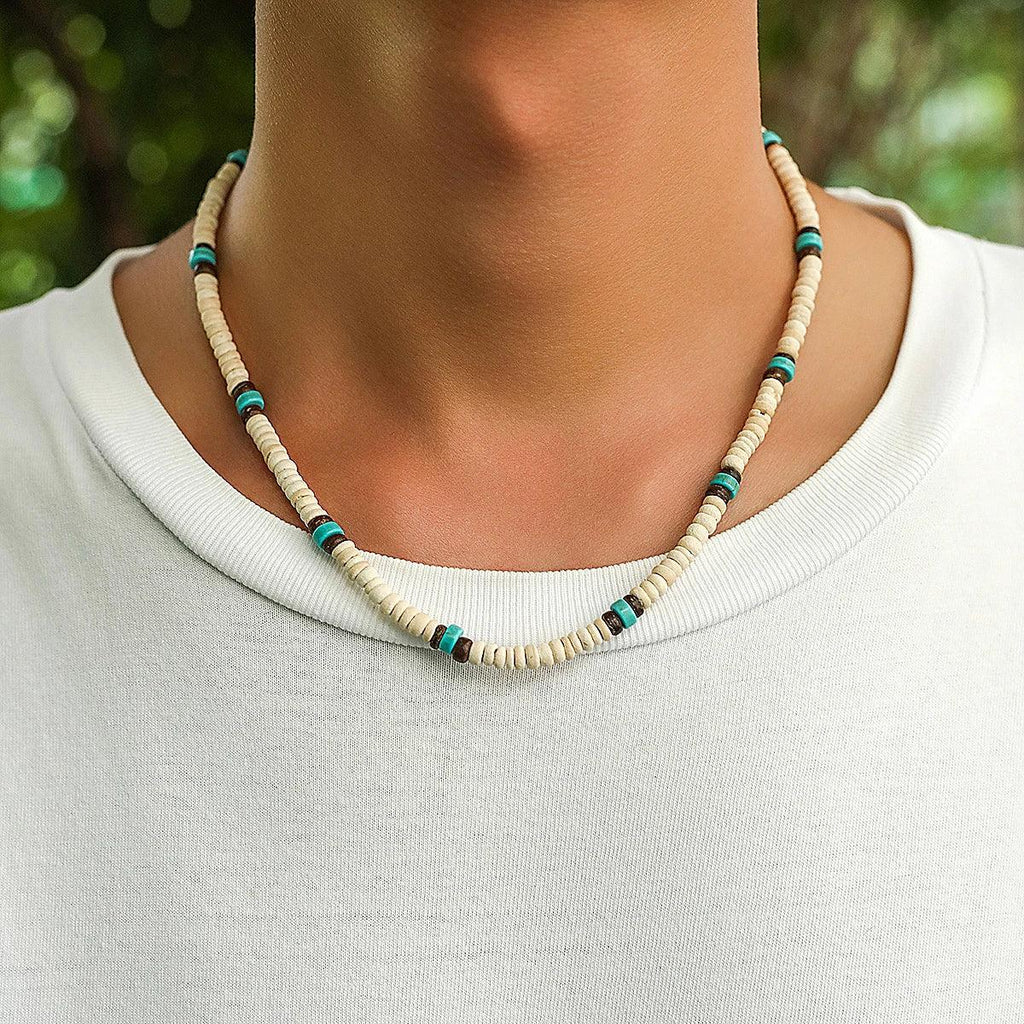 9 Styles Mens Summer Beach Wooden Beaded Surfer Necklace Simple Geometric Tribal Ethnic Handmade Chain Steampunk Male Jewelry