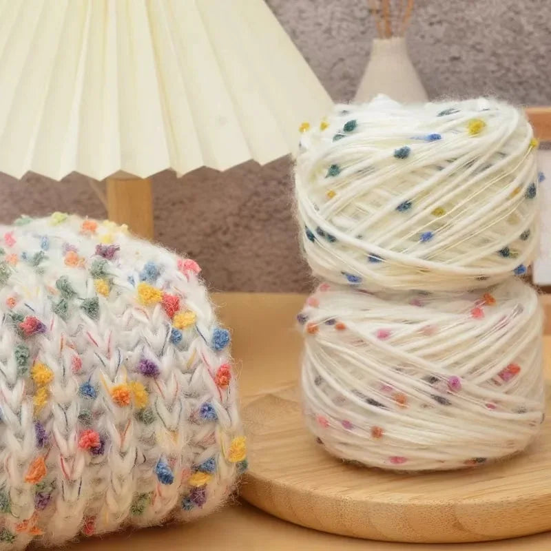 1Pc 50g Rainbow Dot Wool Yarn hand knitting Mohair Crochet Yarn Bean Thick Knit Thread DIY Scarf Sweater blanet hat line