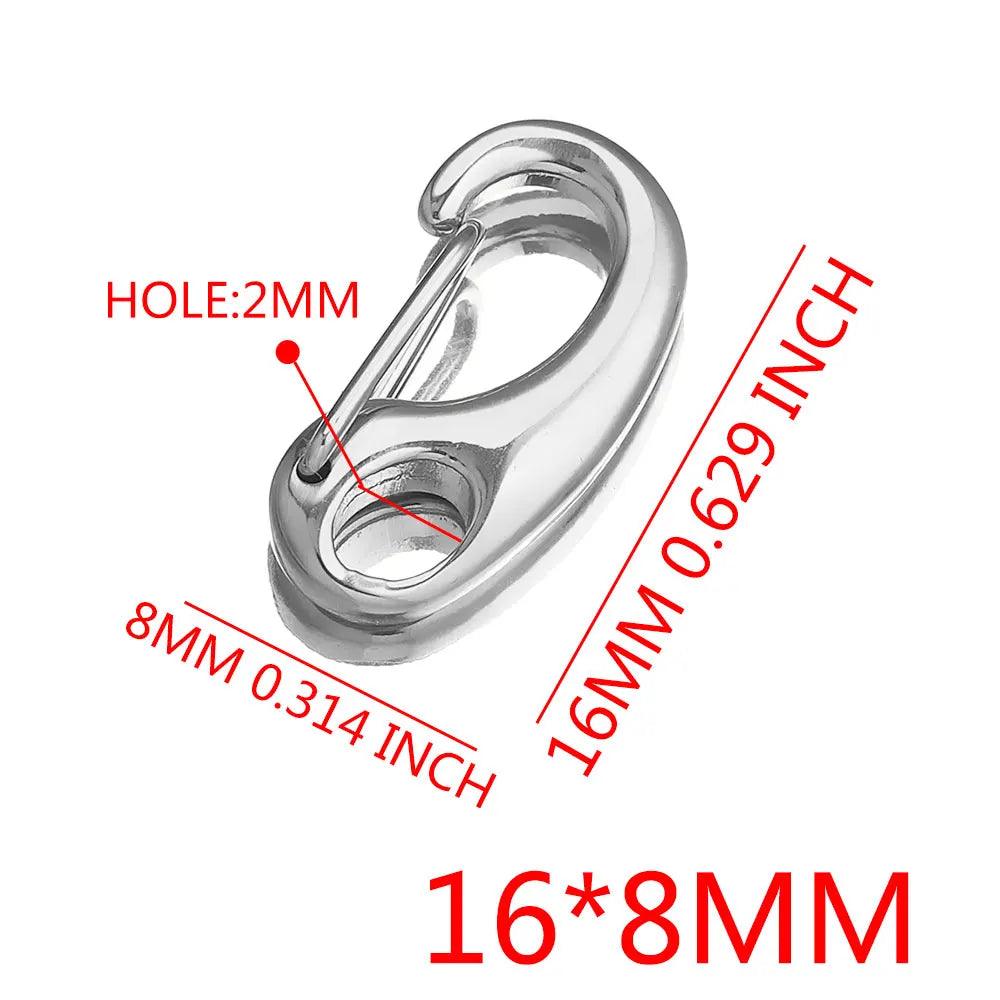 3Pcs Stainless Steel D-shaped Lobster Clasp Snap Hook Keychain Connectors Parts for Bracelet Necklace Chain DIY Jewelry Making