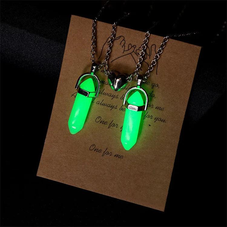 2PCS Magnetic Couple Matching Necklace 100 Languages I Love You Projection Sun Moon Heart Shape Magnet Paired Pendant Lover Gift