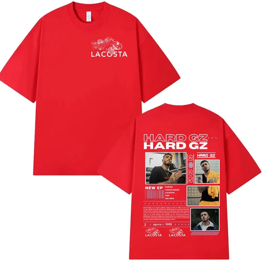 Rapper HARD GZ Tour Graphic T-Shirt Retro High Quality Hip Hop Cotton Streetwear for Men and Women