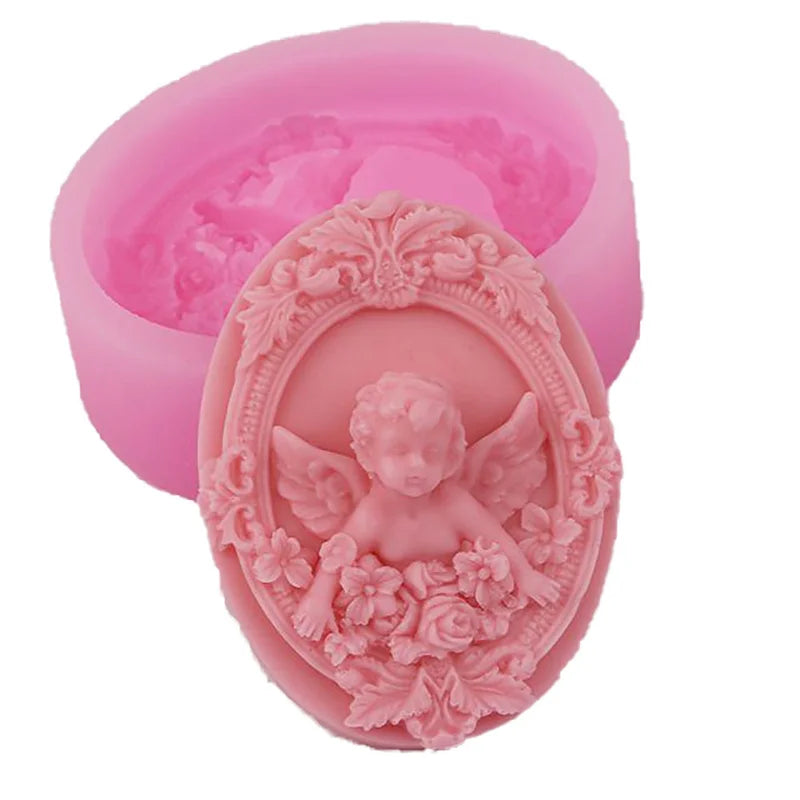 Soap Silicone Craft Cute Baby Angel Shape Soap Form Candle Mould DIY Aroma Plaster Making Tool Fondant Cake Baking Molds