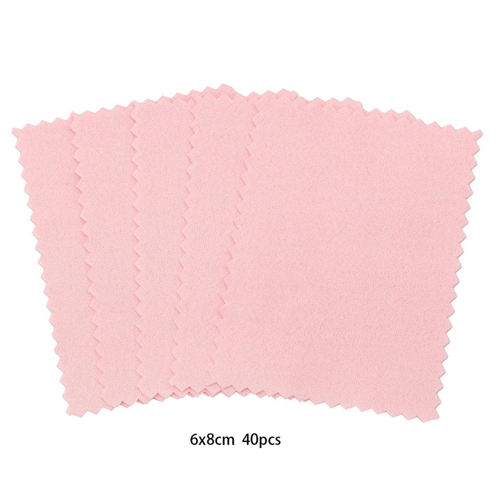 About 40-60Pcs6x8cm Jewelry Maintenance, Cleaning, Silver Wiping Cloth, Double-Sided Velvet Wiping Silver Polishing Cloth