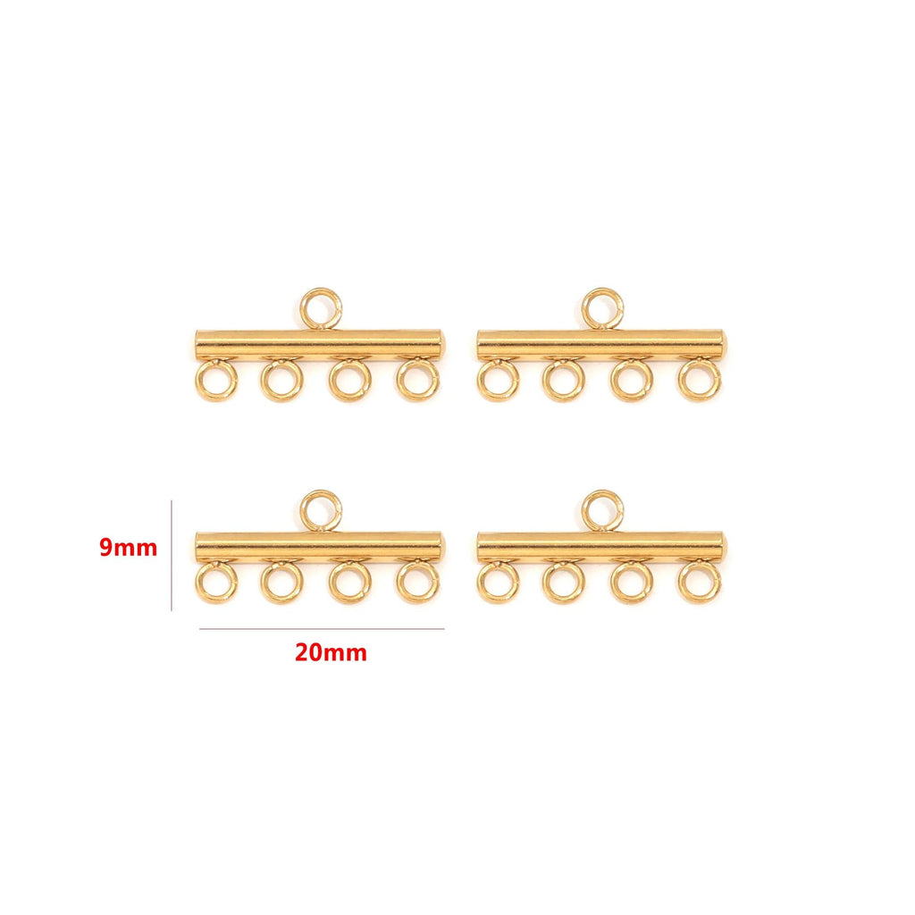 10pcs Stainless Steel Necklace Layering Clasp Slide Lock Clasp Pendant Connector Multi Strands Tube for DIY Craft Jewelry Making