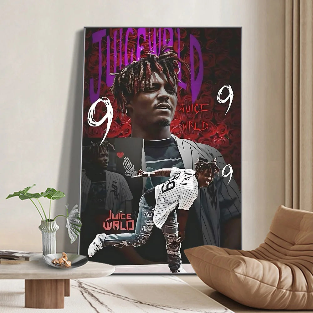Hip-hop Juice WRLD Poster Prints Wall Sticker Painting Bedroom Living Room Decoration Office Home Self Adhesive
