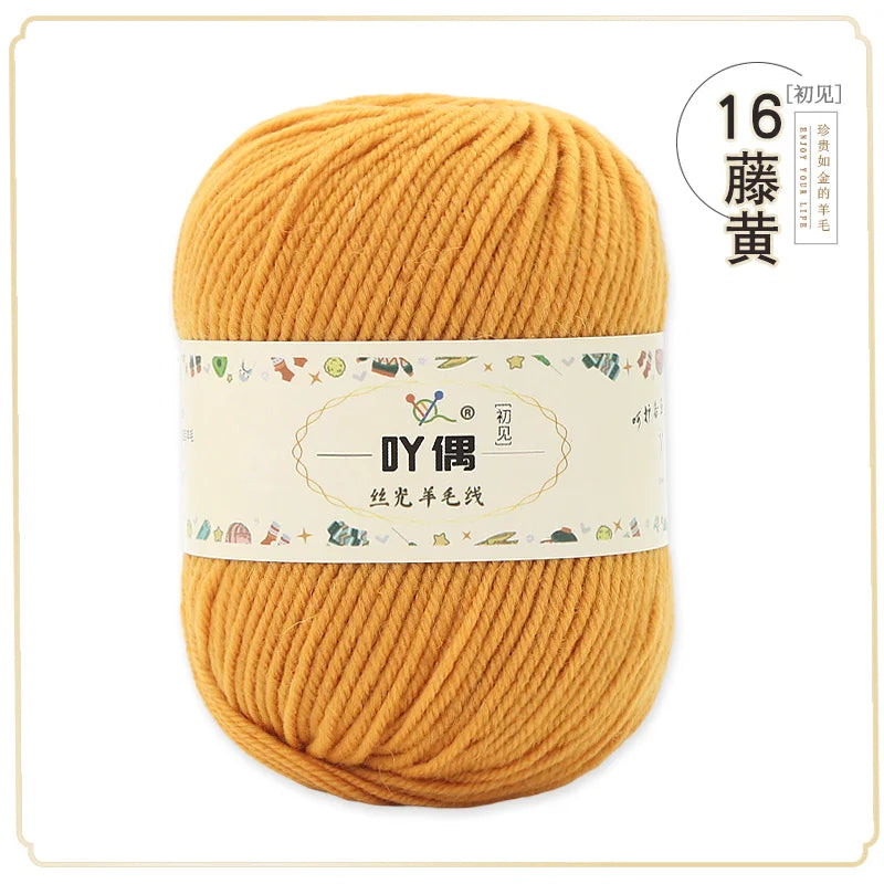 100 Percent Wool Yarn 50g Worsted Weight Soft Warm Crochet