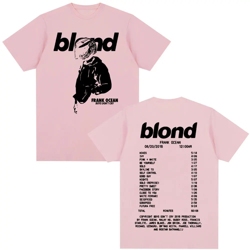 Rapper Frank Retro Graphic T Shirt for Men and Women Oversized Cotton Hip Hop Ocean Blond Album Fashion Tee