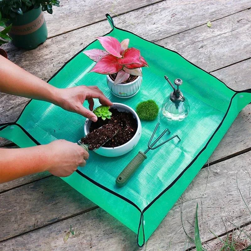1pc Flower Pots Planting Mat Waterproof Transplanting Mats Foldable PE Plant Repotting Mat Gardening Planting Mat Home Gardening