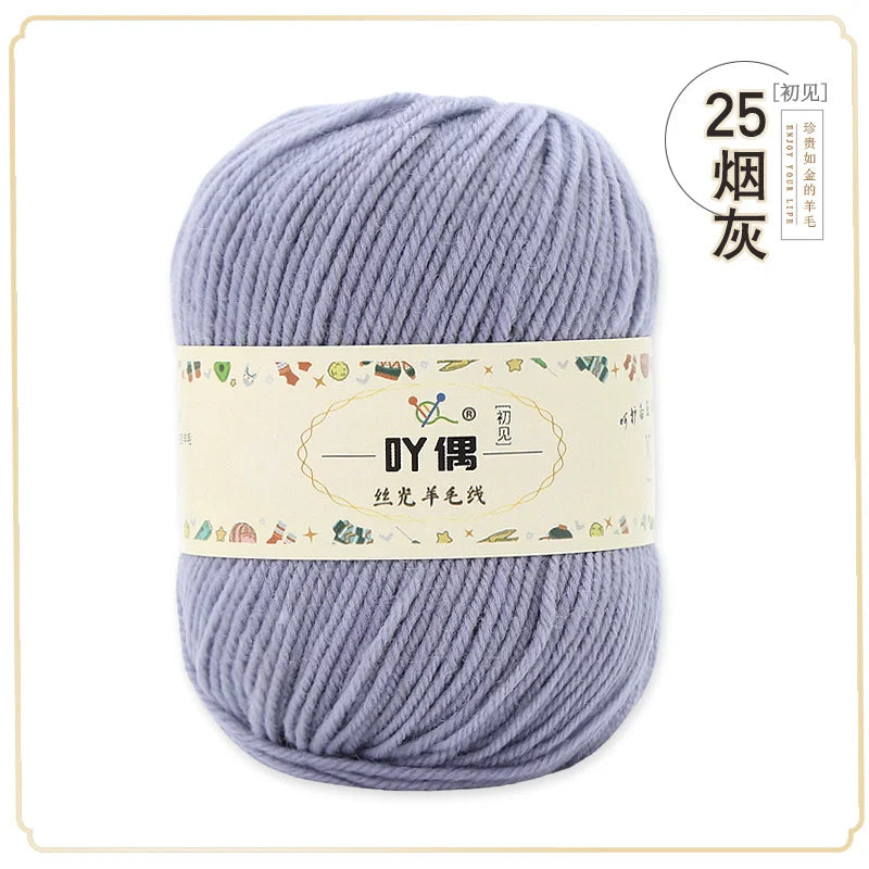 100 Percent Wool Yarn 50g Worsted Weight Soft Warm Crochet