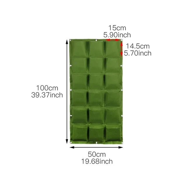 Plant growth bag， Felt Vertical Wall Planter Outdoor Herb Vegetable Hanging Garden  Plant Holder for Railing, Balcony, Fence