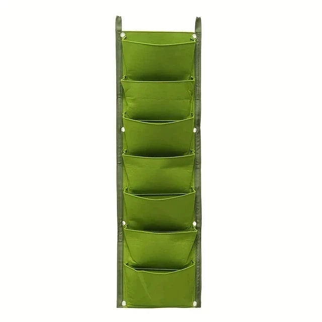 7 Pocket Vertical Growing Planting Bag Felt Fabric Wall Hanging Outdoor Garden Planter Pot Flower Vegetable Growing Container
