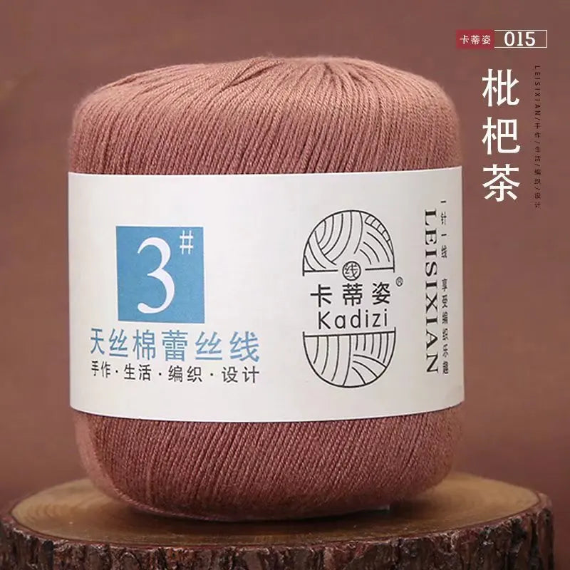 100 Percent Mercerized Cotton Lace Yarn for Hand Knitting and Crochet Arts Crafts