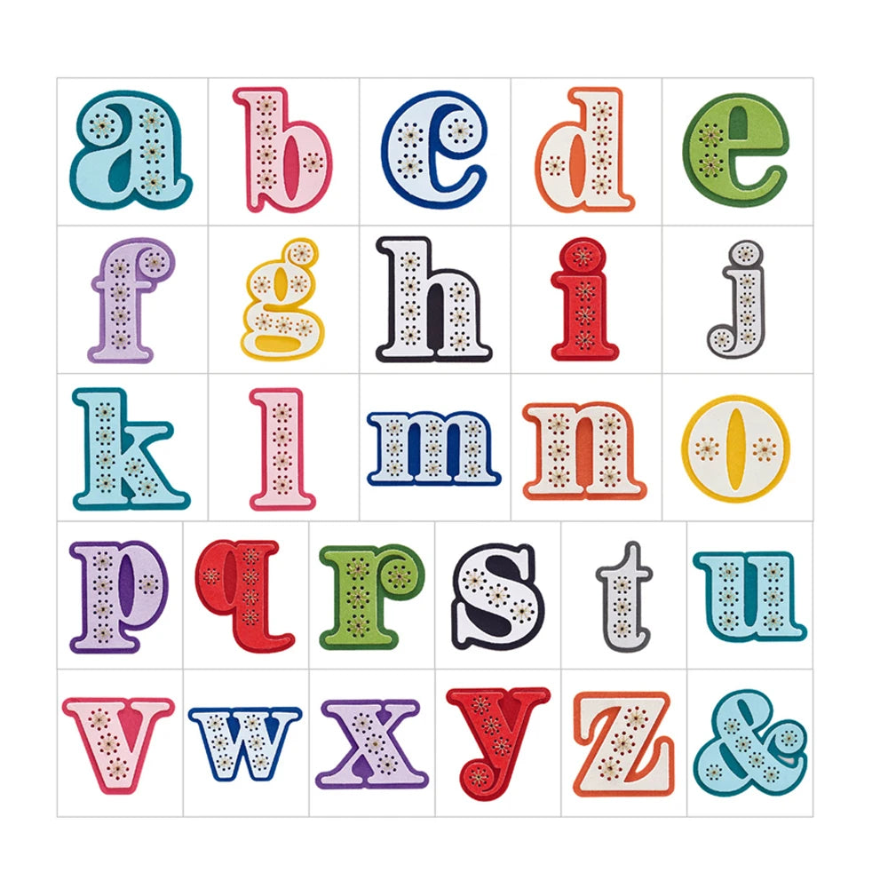 Stitched Alphabet Metal Cutting Dies Stitched Punctuation Symbols Numbers Die Cuts for DIY Scrapbooking Crafts Card Making