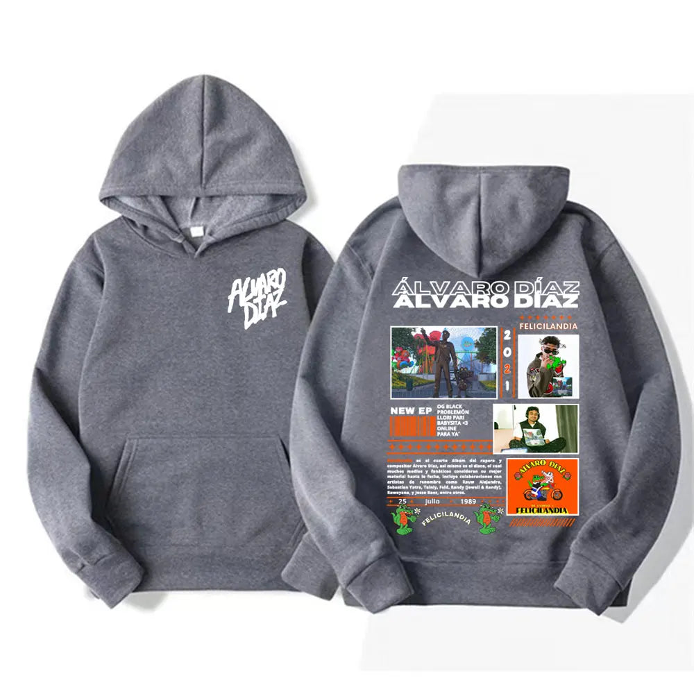 Rapper Alvaro Diaz Felicilandia Album Cover Hoodies Men Women Harajuku Hip Hop Oversized Sweatshirt Comfort Casual Fleece Hoodie