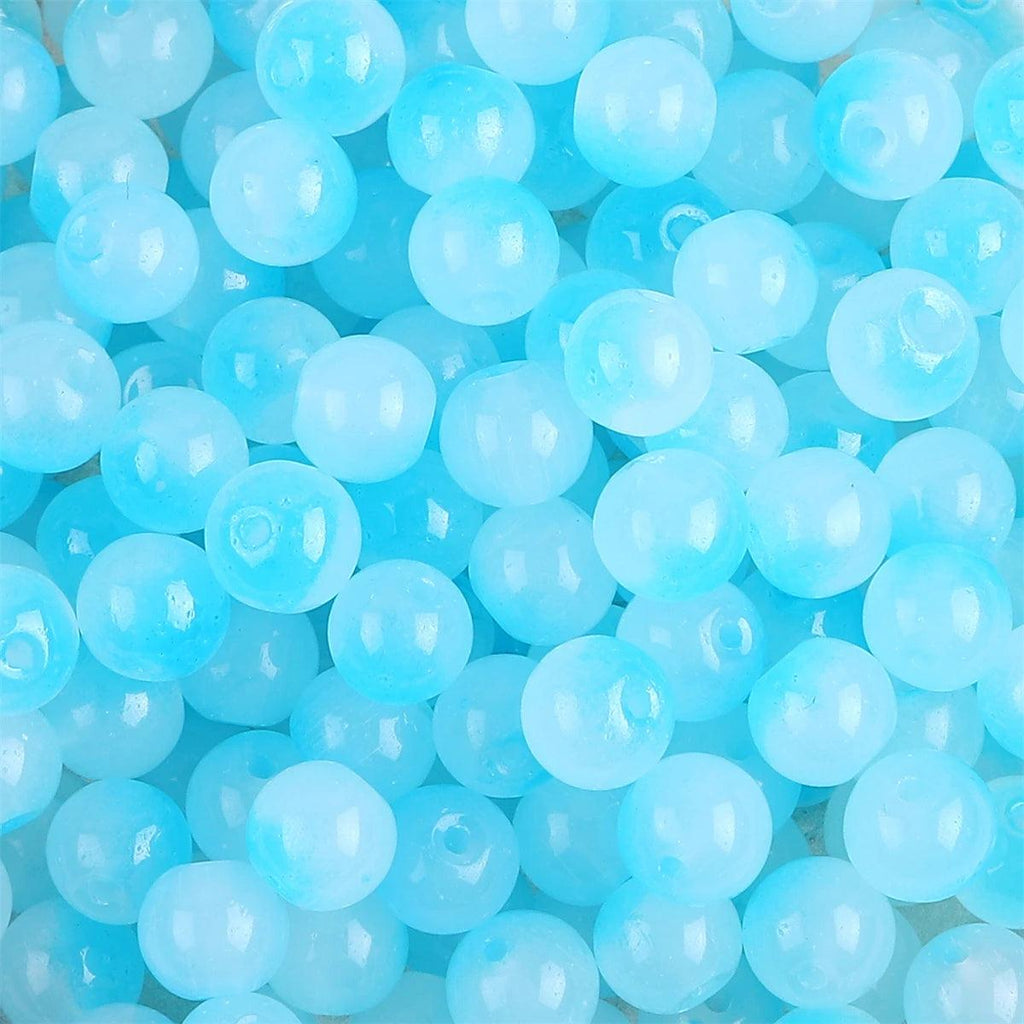 50pcs 8mm Glass Imitation Jade Bead Gradient Double Color Round Bead Handmade DIY Bracelet Necklace Jewelry Making Loose Bead Ma
