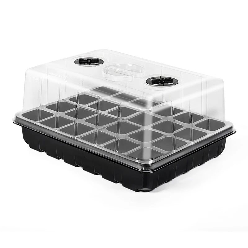 Large 24-hole 48-hole seedling box, three-piece set, flower pot storage box, seed hole tray, germination box, planting and culti