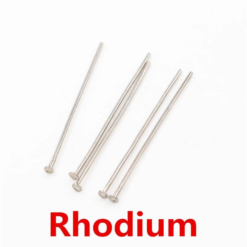 200pcs/Bag 20 25 30 40 50 60mm Flat Head Pins Gold/Silver Color/Bronze/Rhodium Headpins For Jewelry Findings Making DIY Supplies