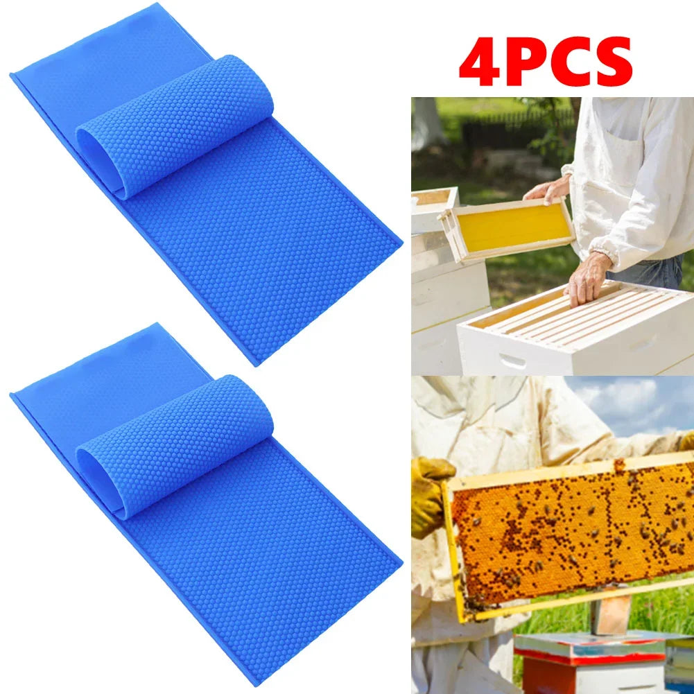 4/2pcs Beeswax Press Sheet Mould Flexible Beeswax Embosser Machine Mold Silicone Harmless Handmade Durable Beekeeper Accessories
