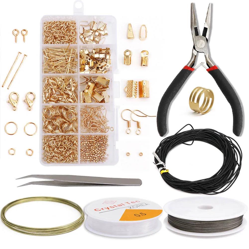 Crimp Beads Kit for Jewelry Making, Crimp Beads, Covers, Tubes and Wire Guardians, Lobster Clasps, Jump Rings, Crimping Pliers