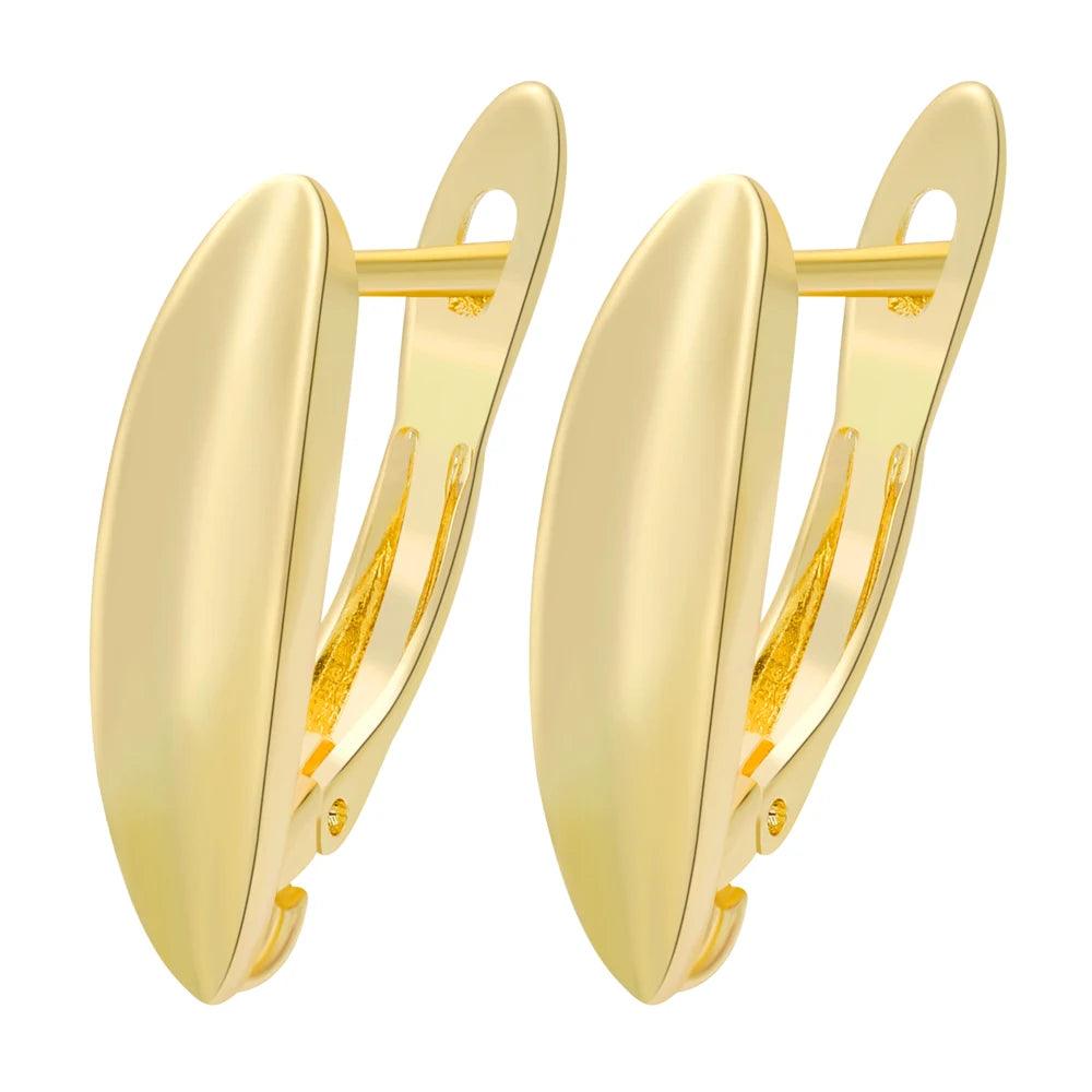 Juya Handmade 18K Real Gold Plated Earwire Fasteners Earring Hooks Accessories For DIY Women's Anti-Allergy Earrings Making