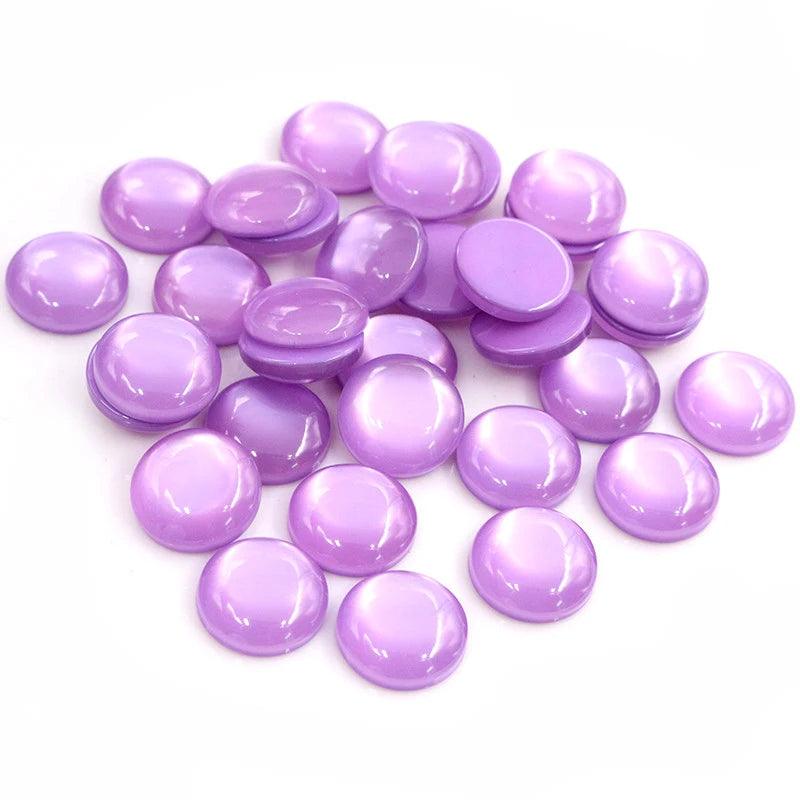 New Fashion 40pcs 8 10 12mm Mix Colors Cat's eye Series Flat back Resin Cabochons Jewelry Accessories Wholesale Supplies