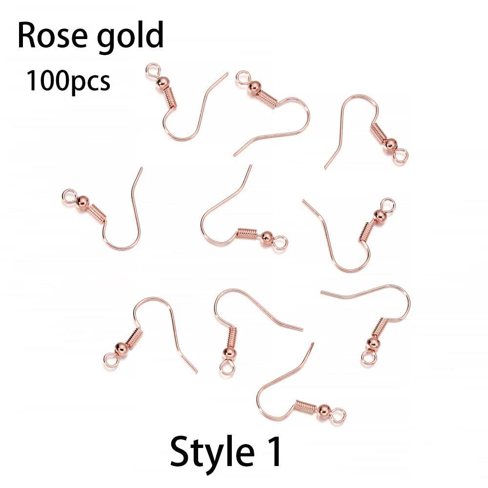 20-100pcs French Earrings Clasps Hooks Fittings DIY Jewelry Making Iron Hook Earwire Earring Findings Supplies