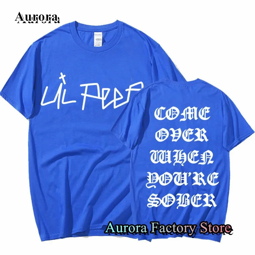 Rapper Lil Peep Come Over When You're Sober Tour T-Shirt for Men Casual Summer Cotton Tee Streetwear