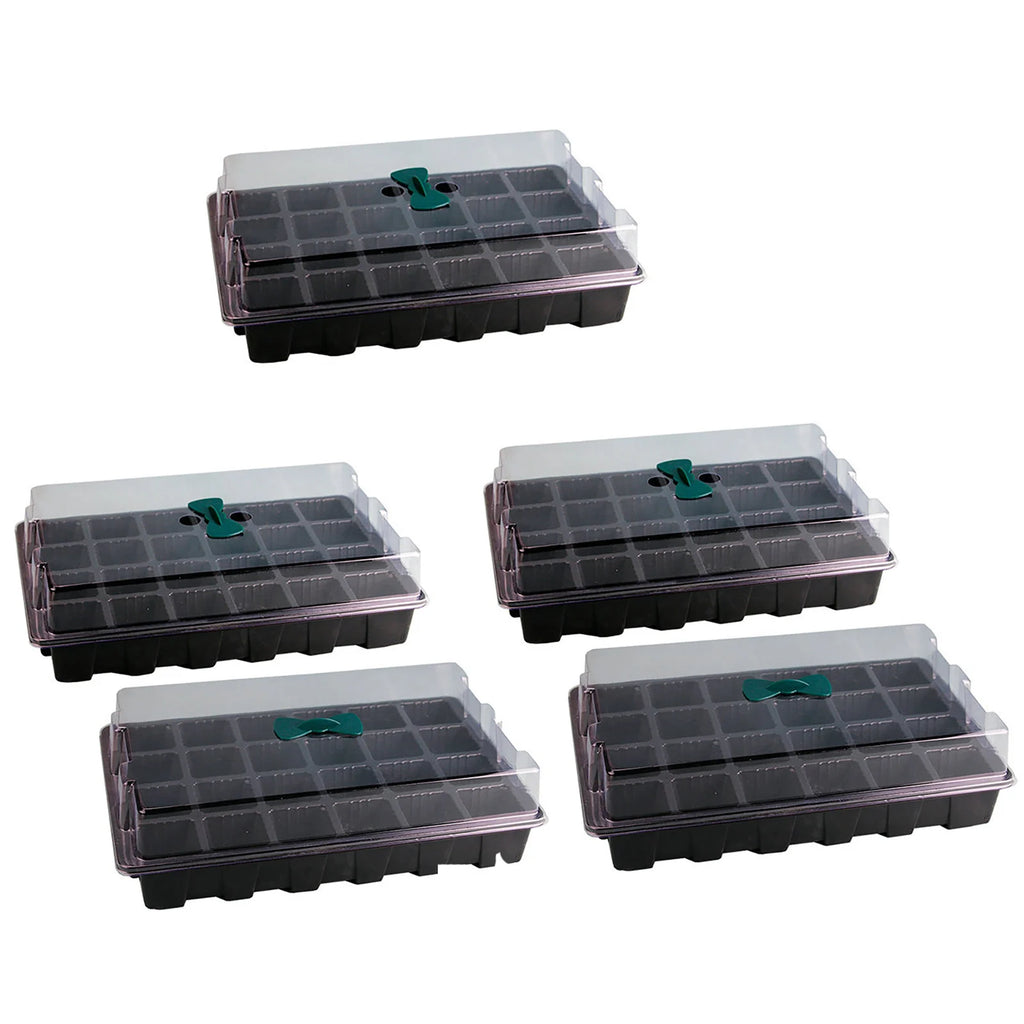 24 Cells Seedling Tray Germination Box With 2 Breathable Holes Garden Greenhouse Flower Plant Vegetable Seed Planting Box 1/5pcs