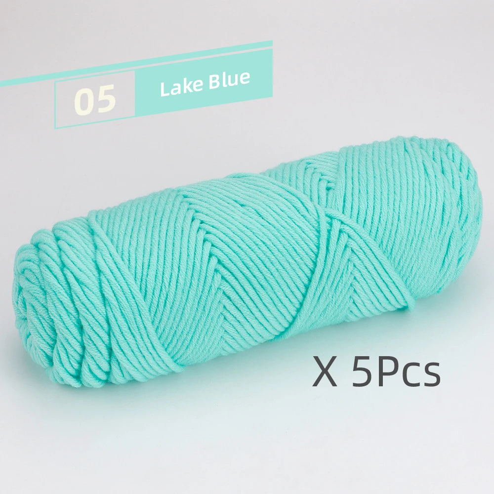 5 Pcs Cotton Select Yarn 17.63oz Light Worsted Thick Yarn For Knitting Baby Wool Crochet Scarf Coat Sweater Weave Thread