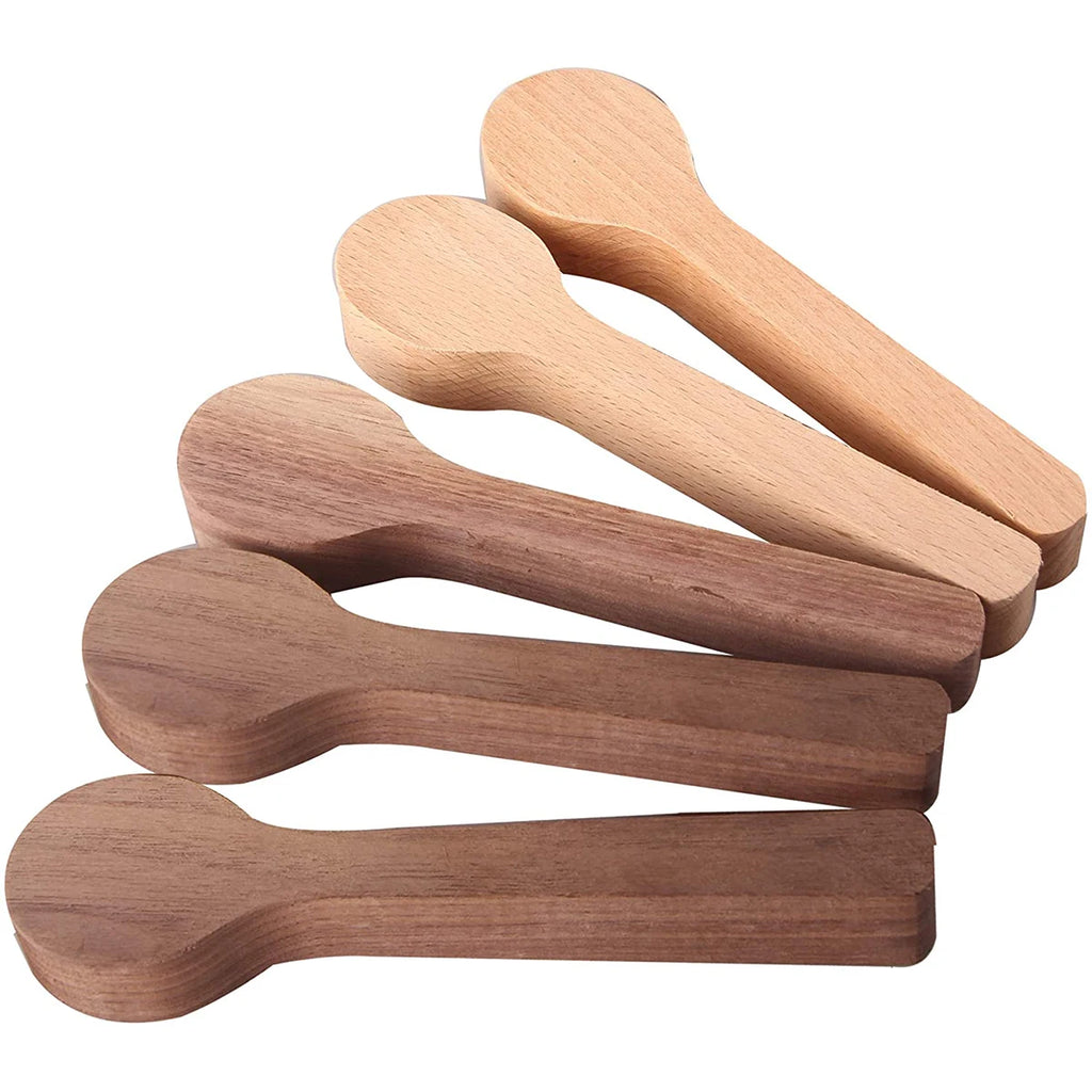 5Pcs Wood Carving Spoon Blank Kit Beech Walnut Unfinished Wooden Spoon Portable Wood Carving Block Wooden Whittling Art Supplies