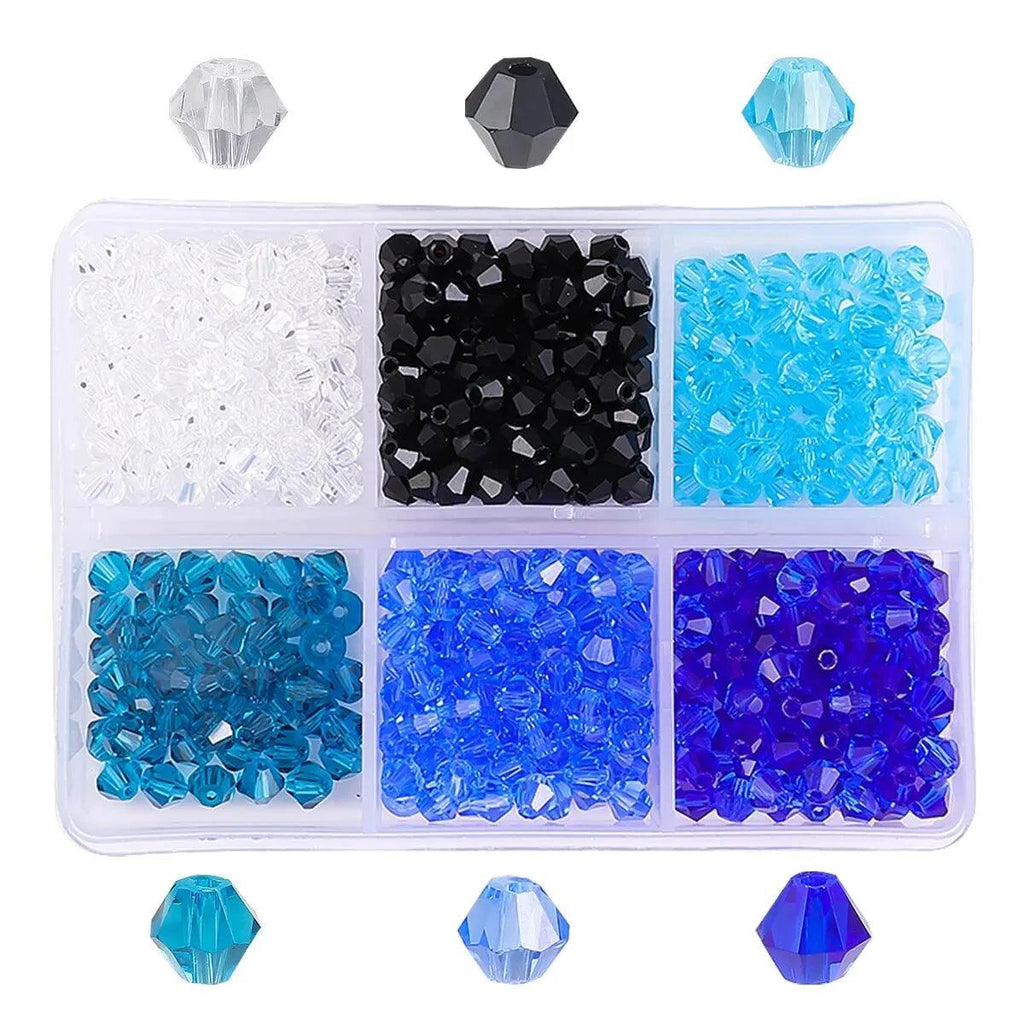 600pcs DIY Handmade Beaded Material 4mm Crystal Diamond Bead Pointed Bead Bracelet Making Jewelry Accessories Set Beads