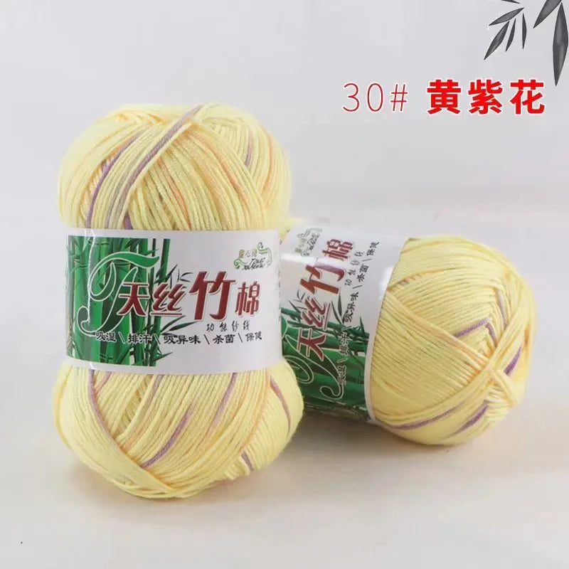 Bamboo Charcoal Cotton Yarn For Weaving 50g Ball DIY