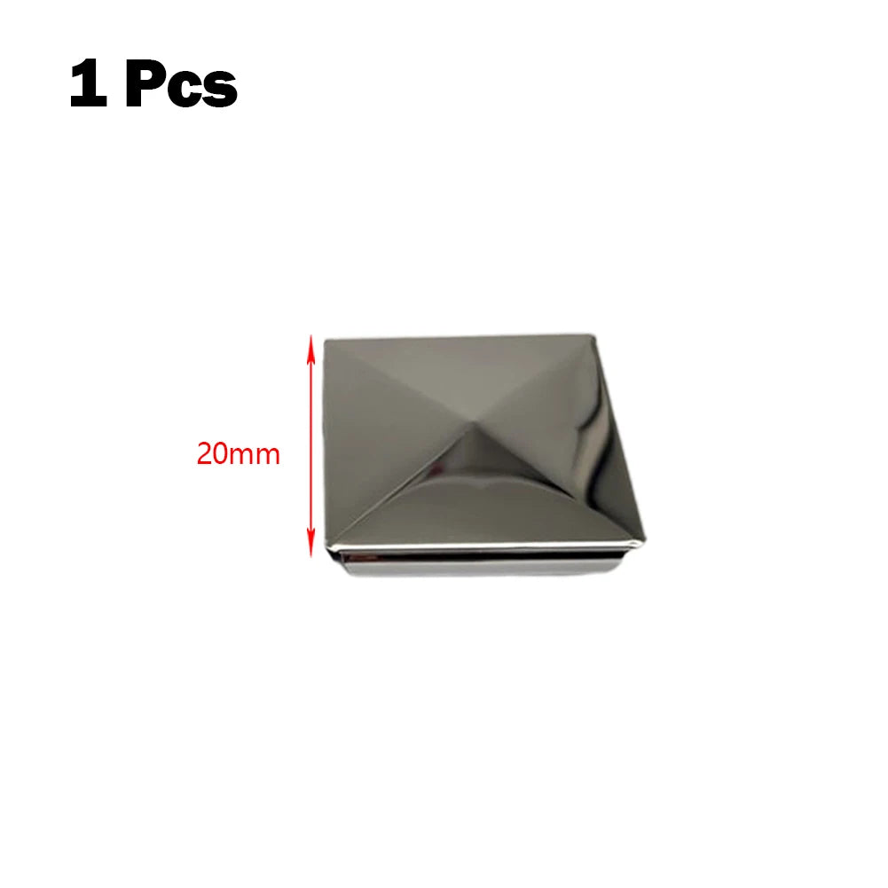 1/10Pcs Column Cap Hat Square Post Cap Stainless Steel To Steel Galvanized Cover Pyramid Shape Cap Home Garden Decoration