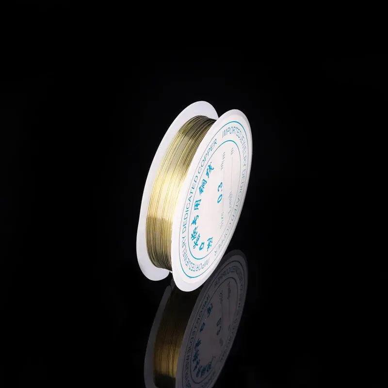 A Roll of 0.2/0.3/0.4mm * 15m Color Retention Copper Wire, Copper Wire Shape Wire, Jewelry Beaded Bracelet, Pearl Shaped Windin