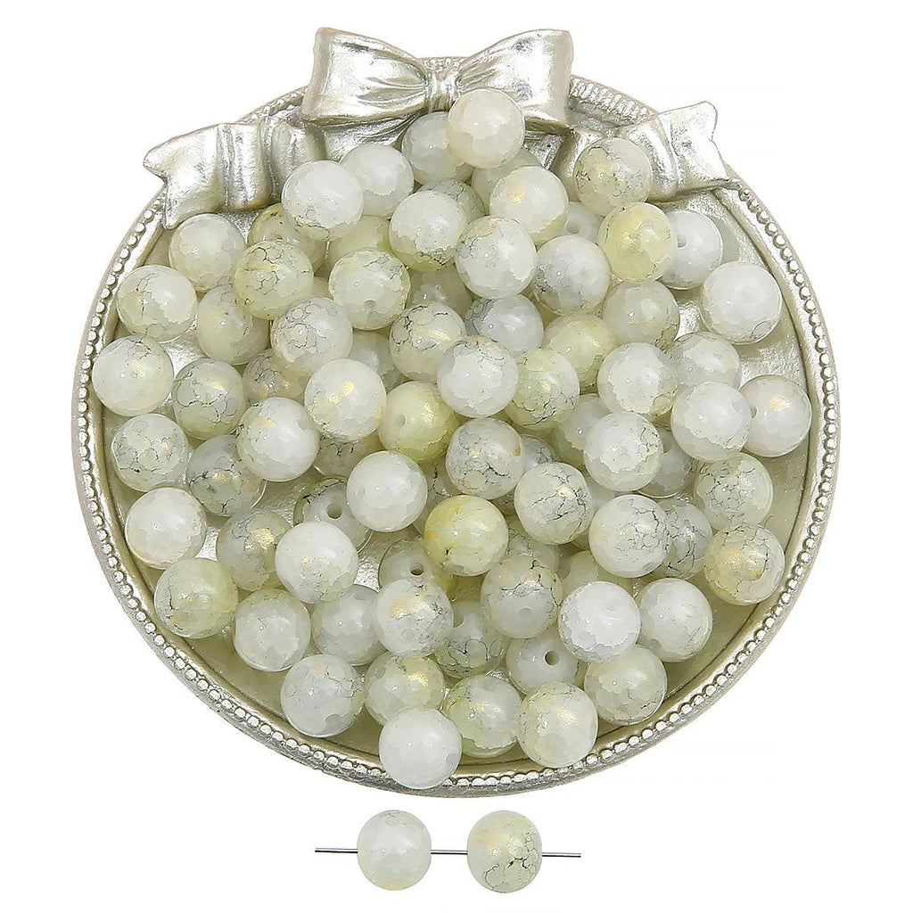 20pcs glass and jade shattered, sprinkled with gold, round beads, and loose beads DIY handmade bracelet, necklace, jewelry acces