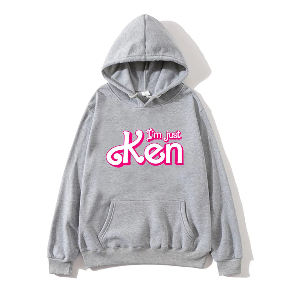 I'm Just Ken RyanGosling Hoodies Long Sleeve Casual Spring Sweatshirts with Pocket Hip Hop Pink Graphic Printing Sudaderas Mens
