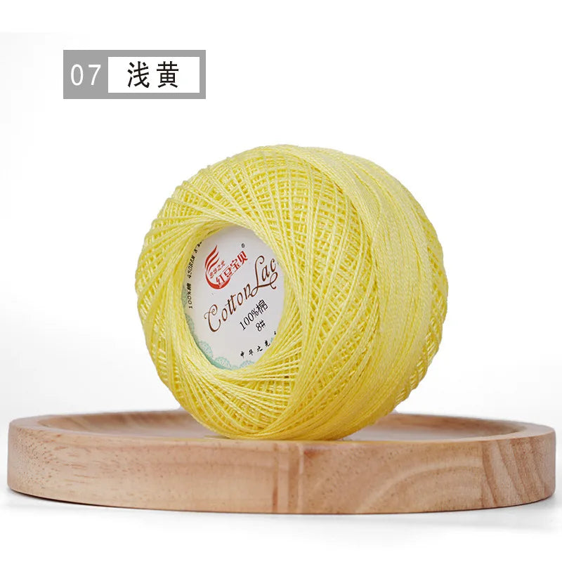 100% Cotton Mercerized Crochet Yarn 45g for Knitting and Embroidery Projects