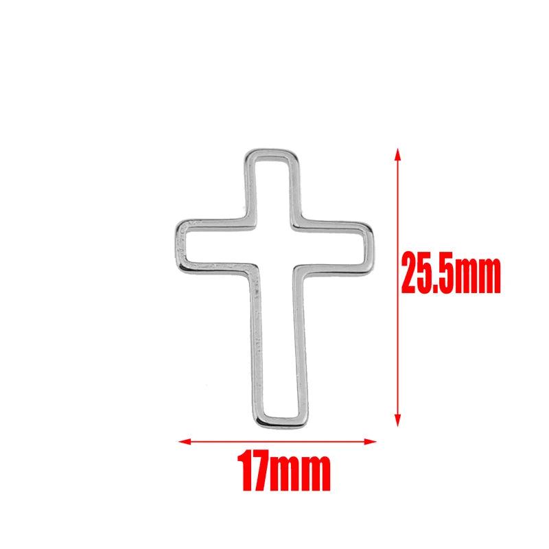 10pcs Stainless Steel Charms Connectors Hollow Frame Bezel Cross Moon for DIY Casting Necklaces Earrings Jewelry Making Supplies