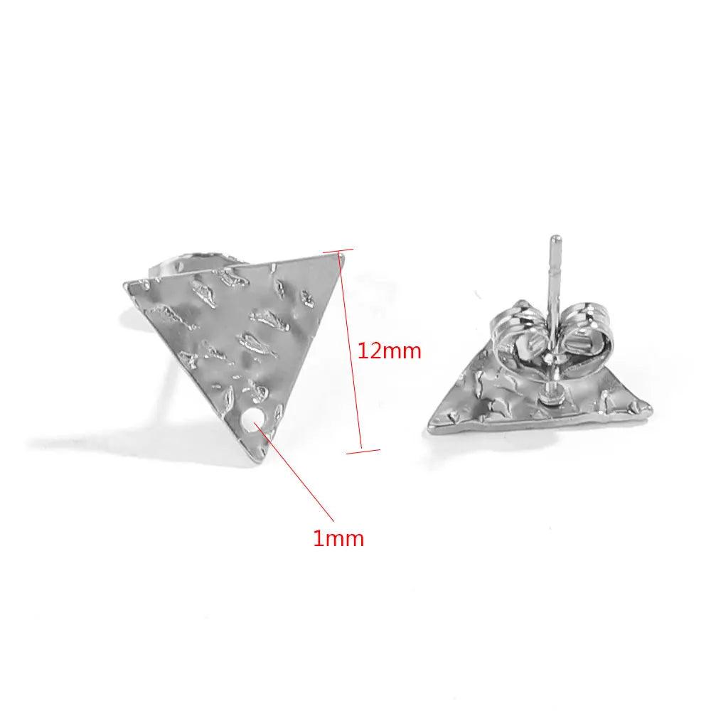 10pcs Stainless Steel Earring Posts with Loop Hole Star Moon Pattern Ear Studs Base for DIY Earring Jewelry Making Supplies