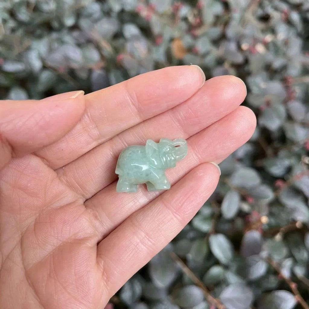 1 in Mini Crystal Carvings Elephant, Pocket Gift Crystal Gift Animal Statue Crystal Statue Bare Stone Healing Stone