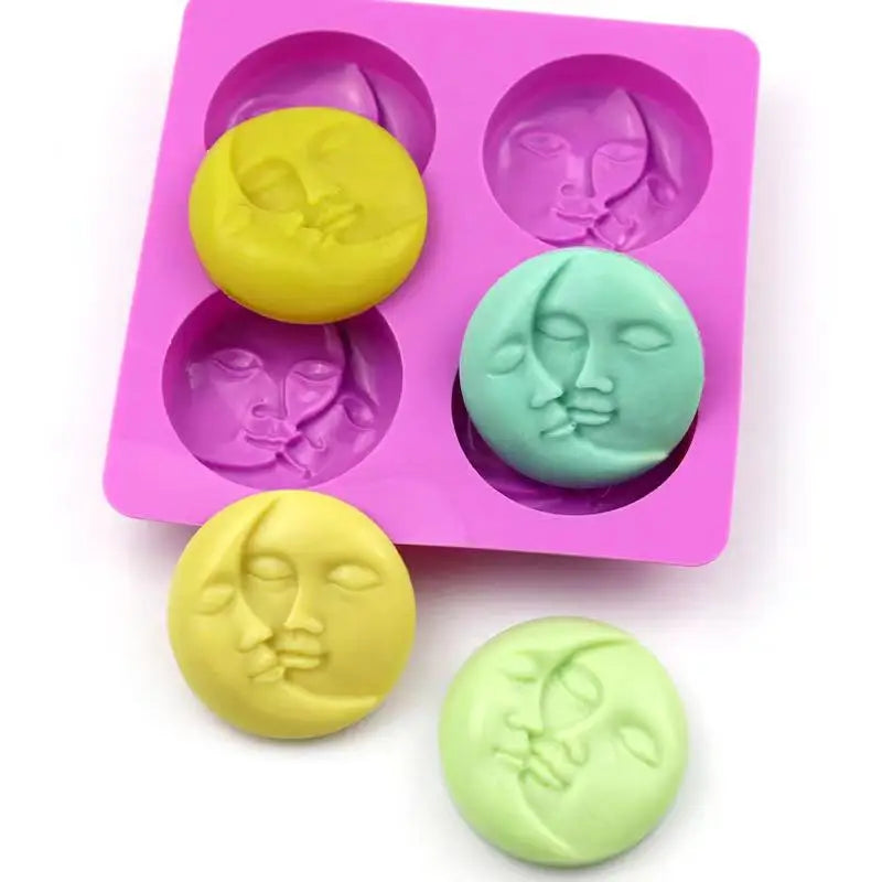 3D Abstract Face Silicone Soap Mold Handmade Leaves Chocolate Pastry Cake Baking Supplies DIY Aromatherapy Candle Making Kit