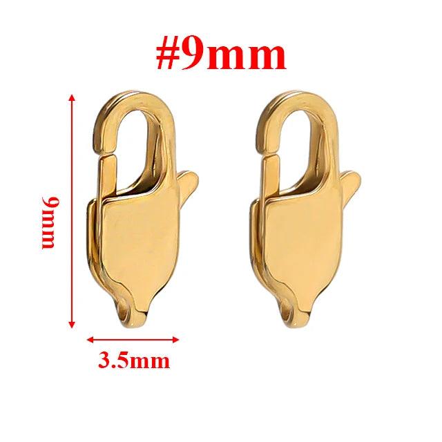 10Pcs Stainless Steel Rectangle Lobster Clasps Necklace Hooks Bracelets Connector Findings DIY Chains Jewelry Making Supplies