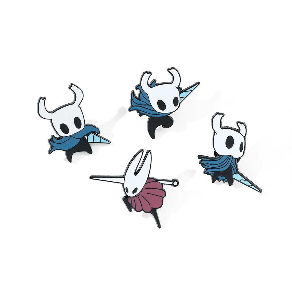 Game Hollow Knight Brooch Cartoon Cute Character Model Metal Enamel Badge Clothing Backpack Lapel Pin Jewelry Accessory Gift