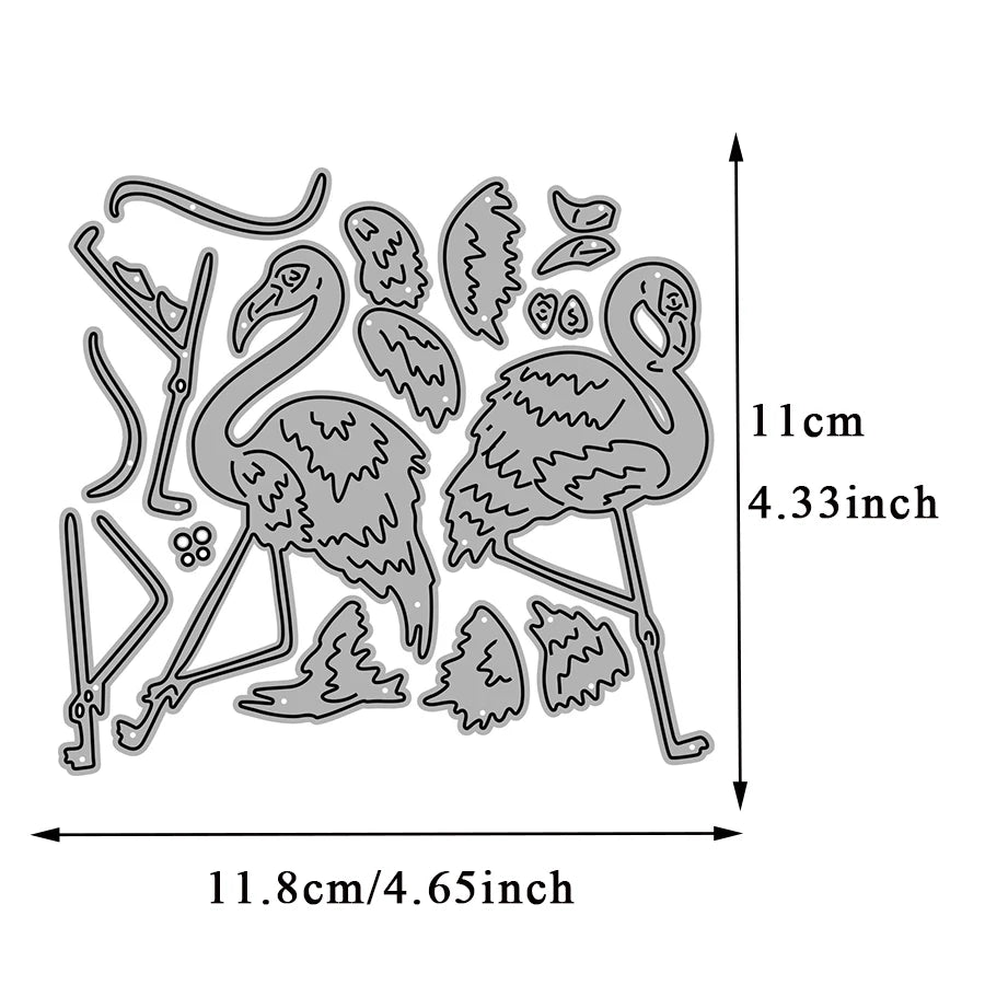 Metal Cutting Dies Parrot And Flamingo Diy Scrapbooking Photo Album Decorative Embossing Paper Card Die