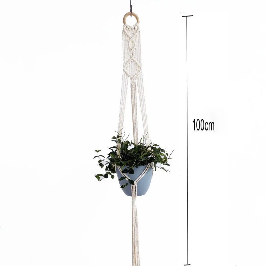 Hot sale handmade boho style macrame  plant pot holder indoor window flower pot hanger
