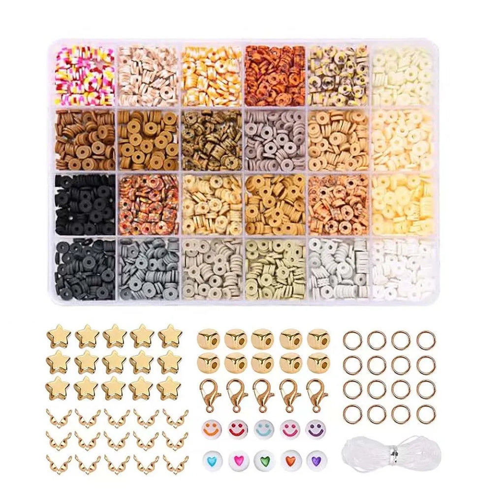 2400pcs Clay Beads Bracelet Making Kit includes Loose Beads and String for DIY Jewelry Craft for Girls