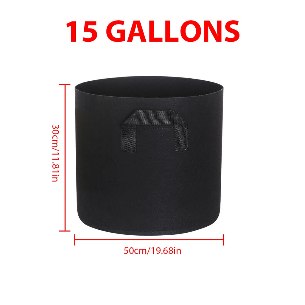 5PCS Felt Grow Bags 5/10/15 Gallon Thickened Gardening Fabric Vegetable Flower Planting Pots Greenhouse Garden Plant Nursery Pot