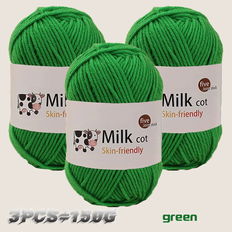 150g 5 Strand Milk Yarn Handmade Medium Thick DIY Woven Doll Sweater Flower Hat Scarf Yarn Ball